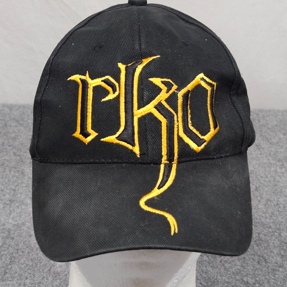 WWE Randy Orton RKO Hat Black Yellow Strapback Embroidered Viper Wrestling Cap